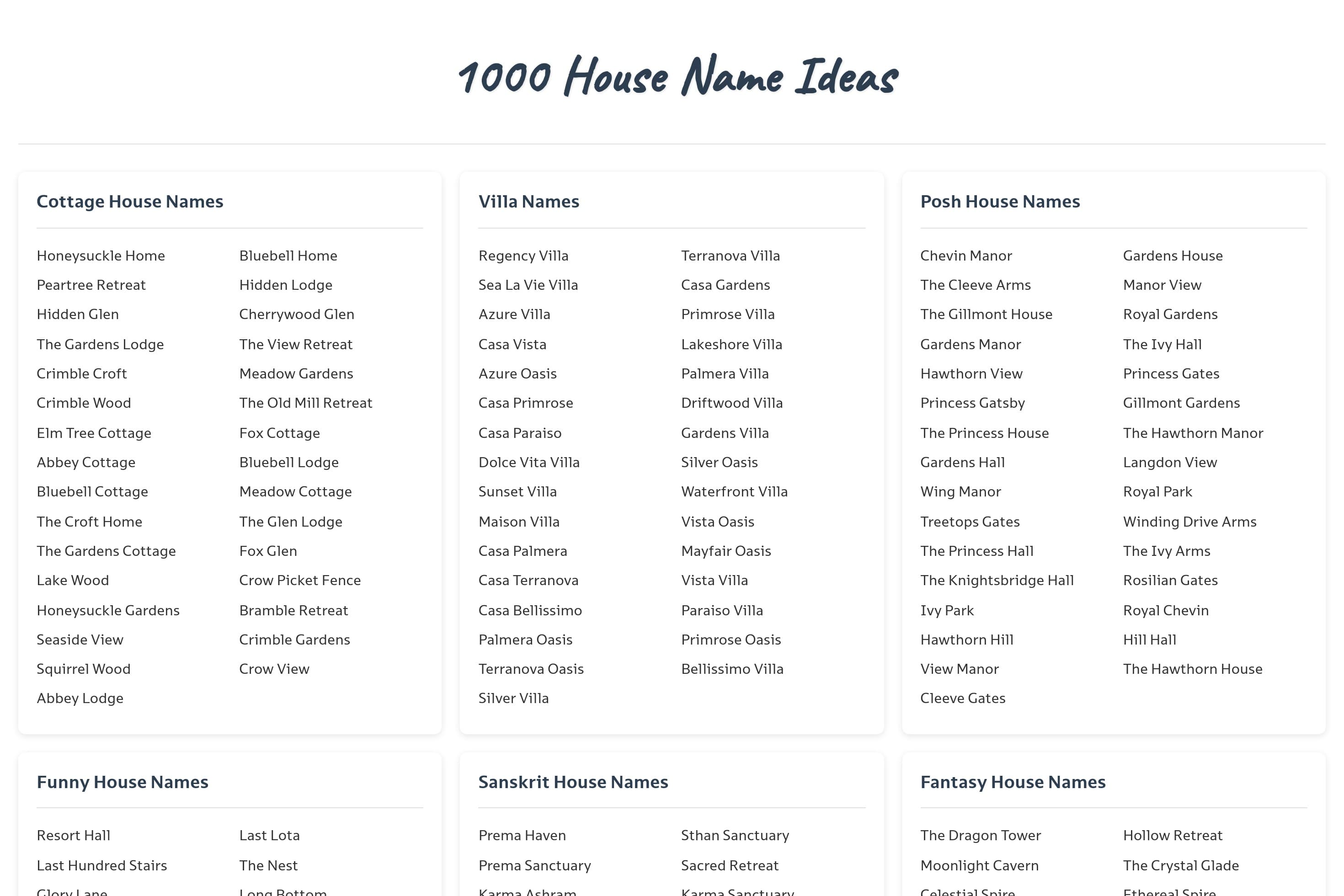 1000 House Name Ideas🏠🏠🏠 - Image 1