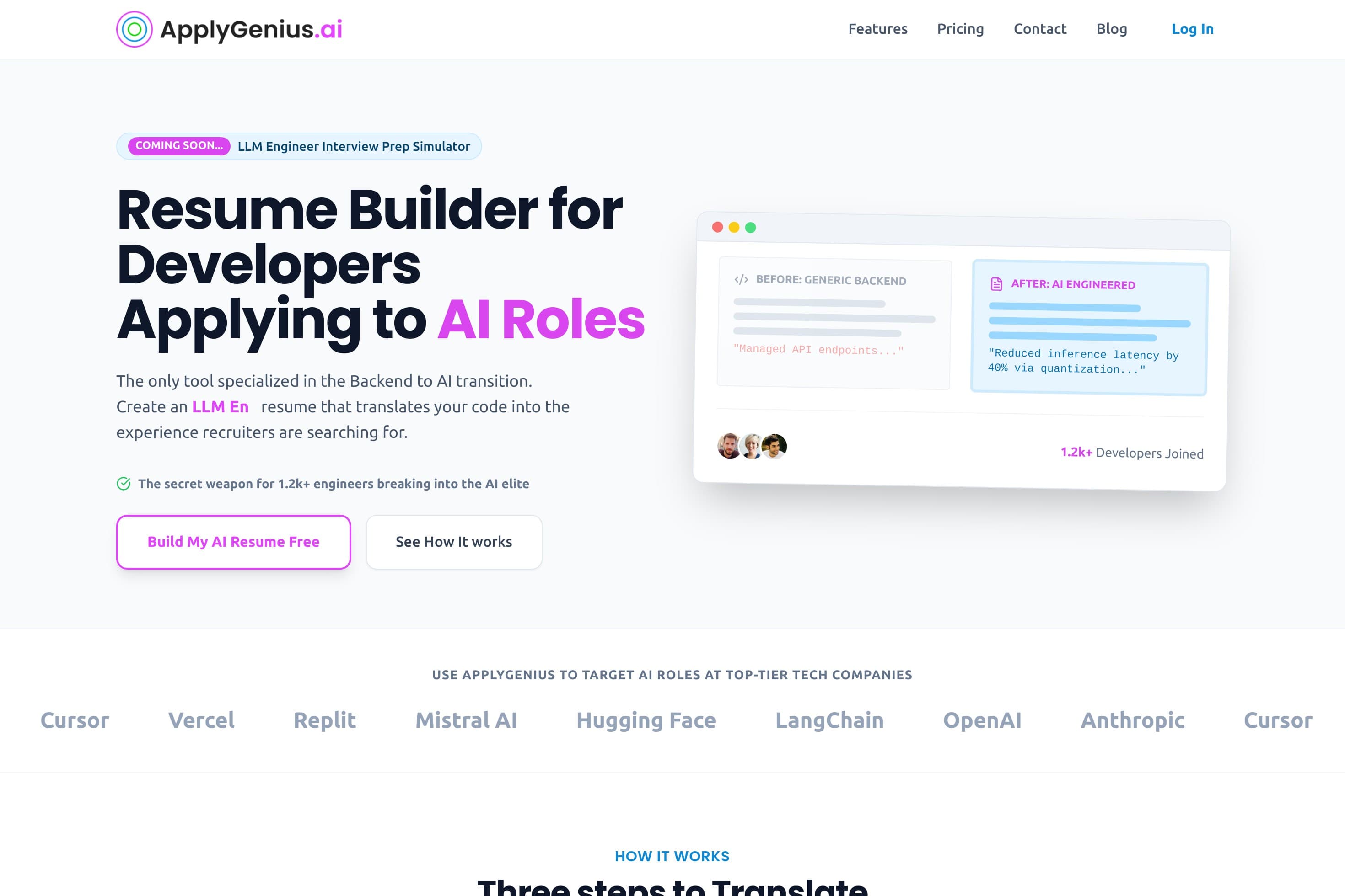 ApplyGenius – AI Resume Builder for Developers Pivoting to AI - Image 1