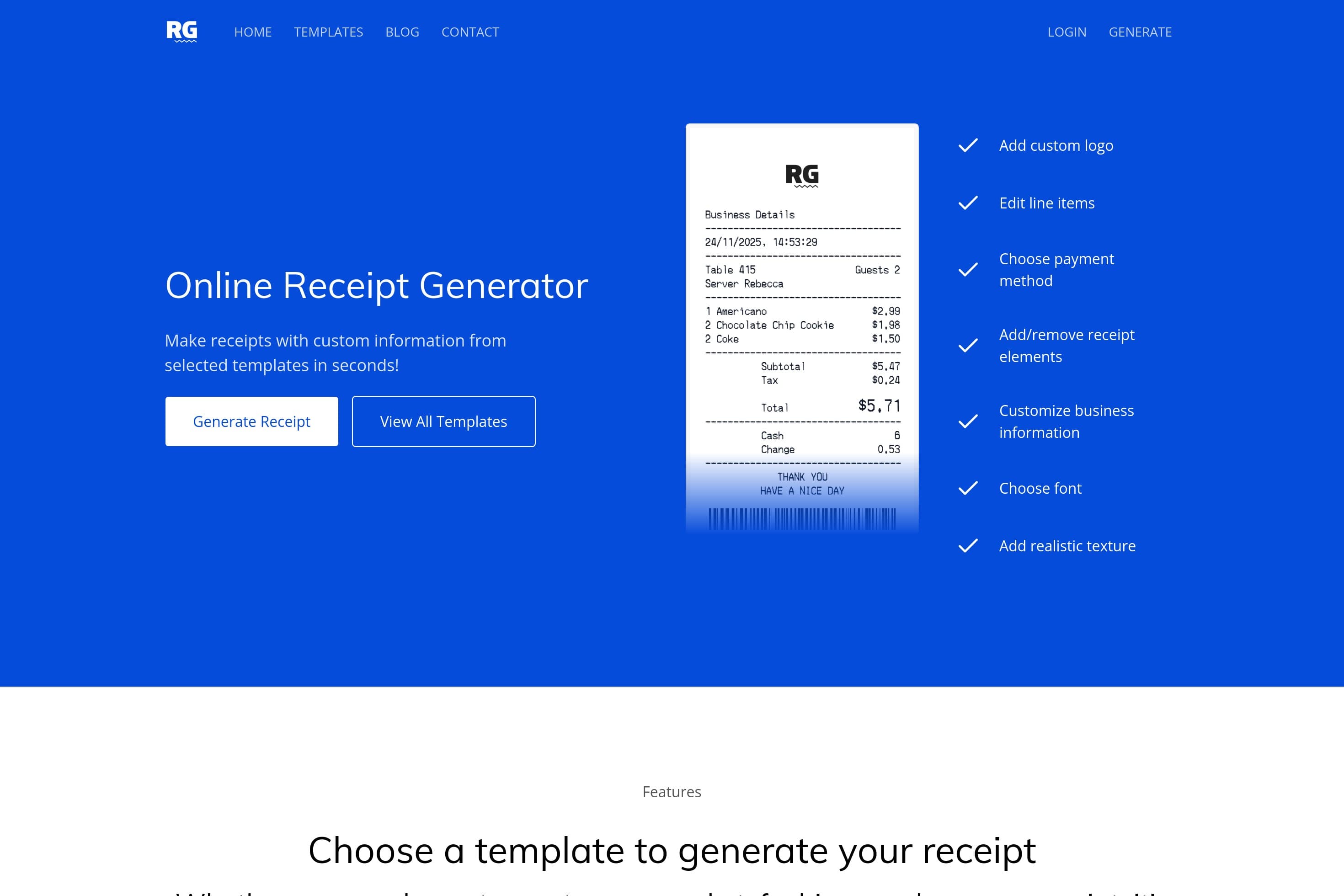 ReceiptGenerate.com - Online Receipt Generator - Image 1