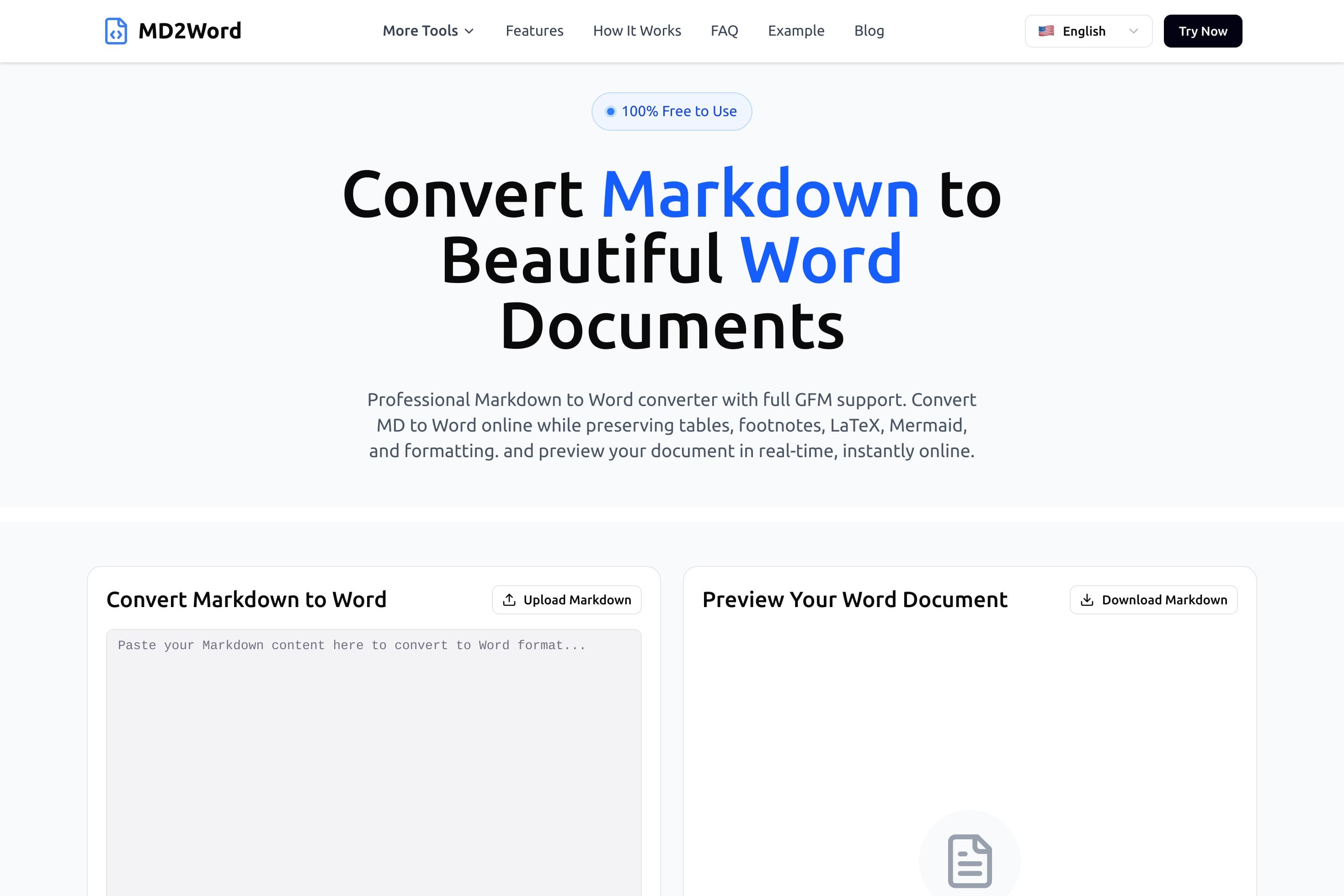 Free Online Markdown to Word - MD to Word Converter - Image 1