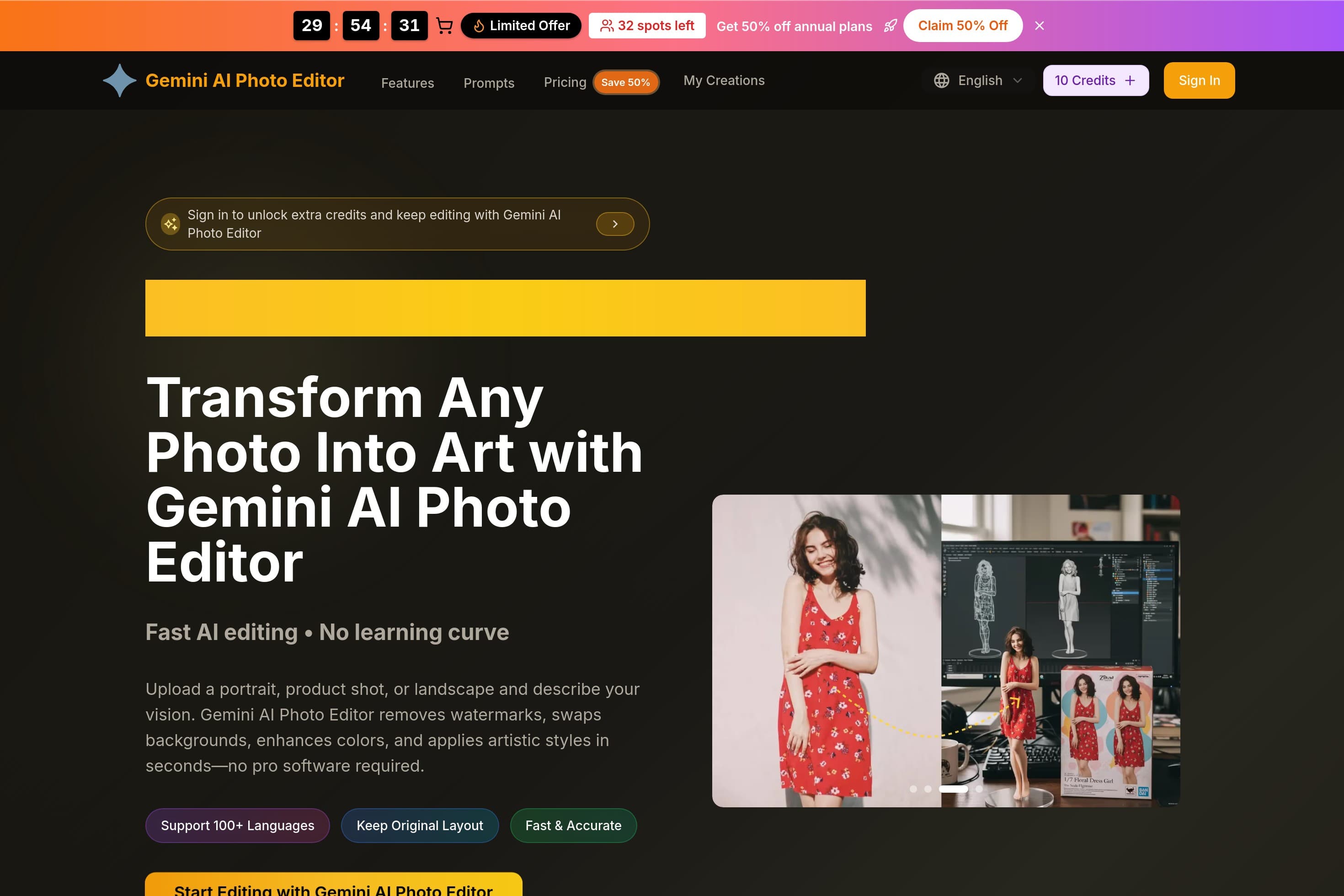 Gemini AI Photo Editor – Free Gemini AI image generator & Photo Editor Online - Image 1