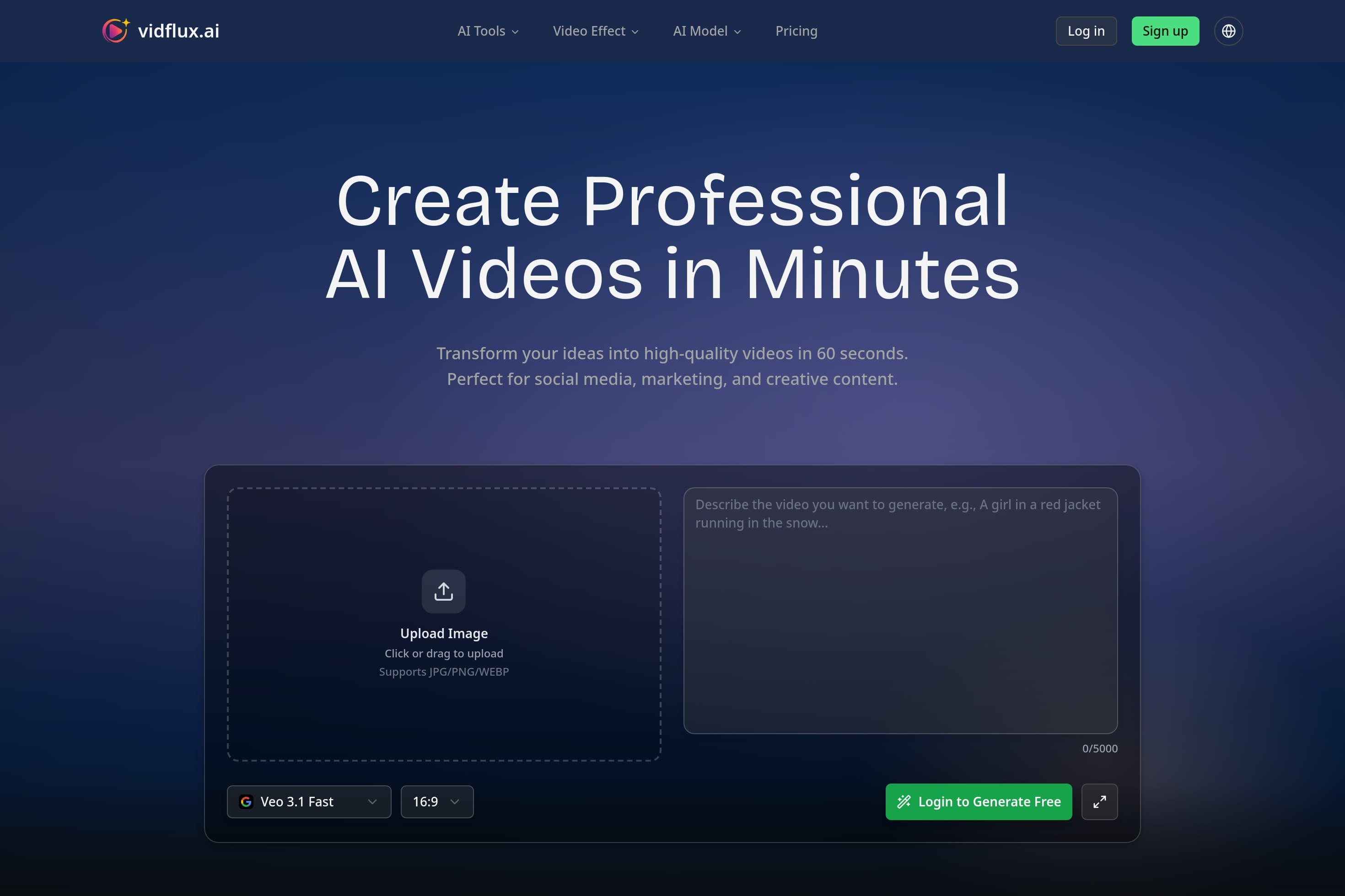 vidflux ai: Create Professional AI Videos in Minutes - Image 1