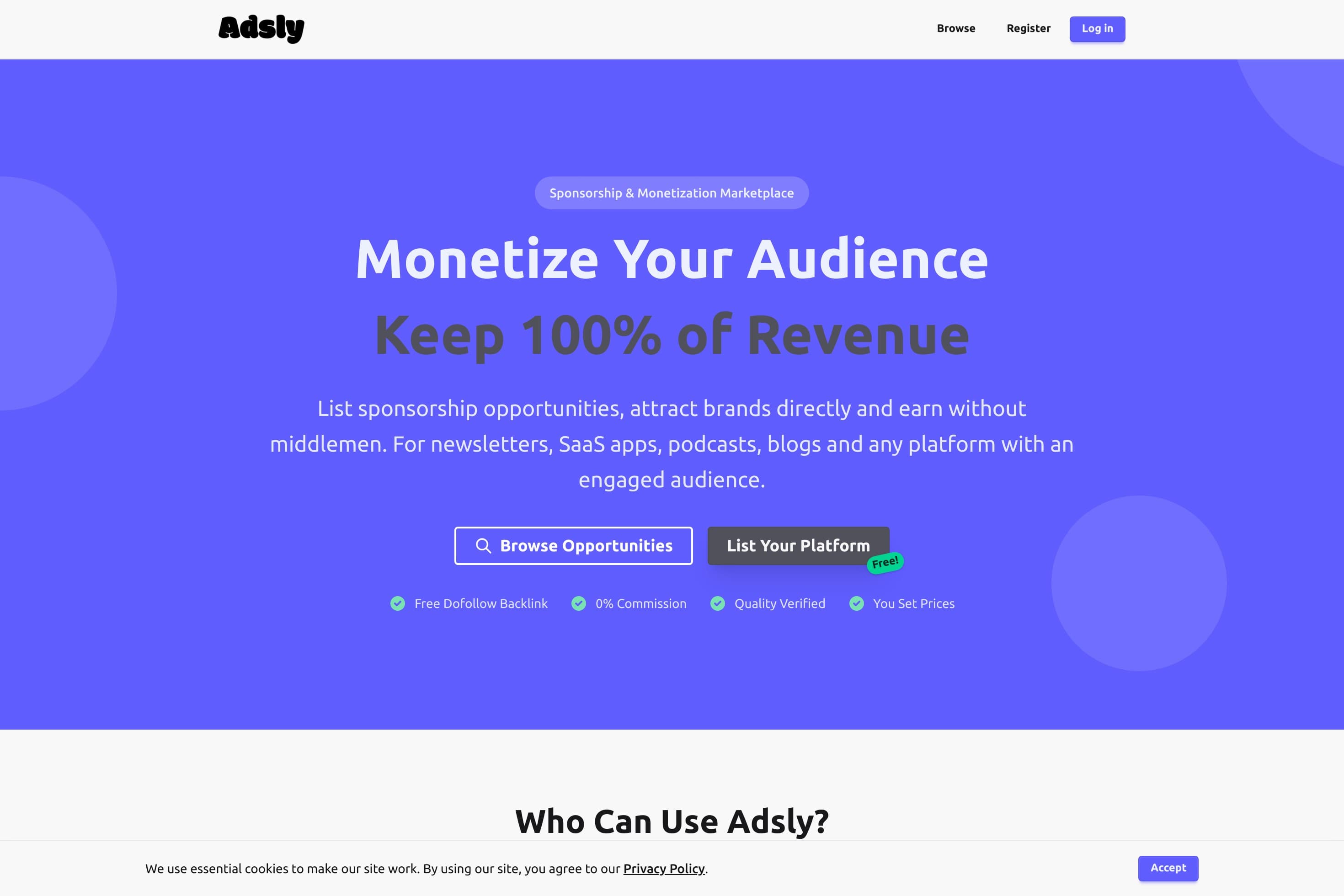 Adsly - Sponsorship & Monetization Marketplace - Image 1