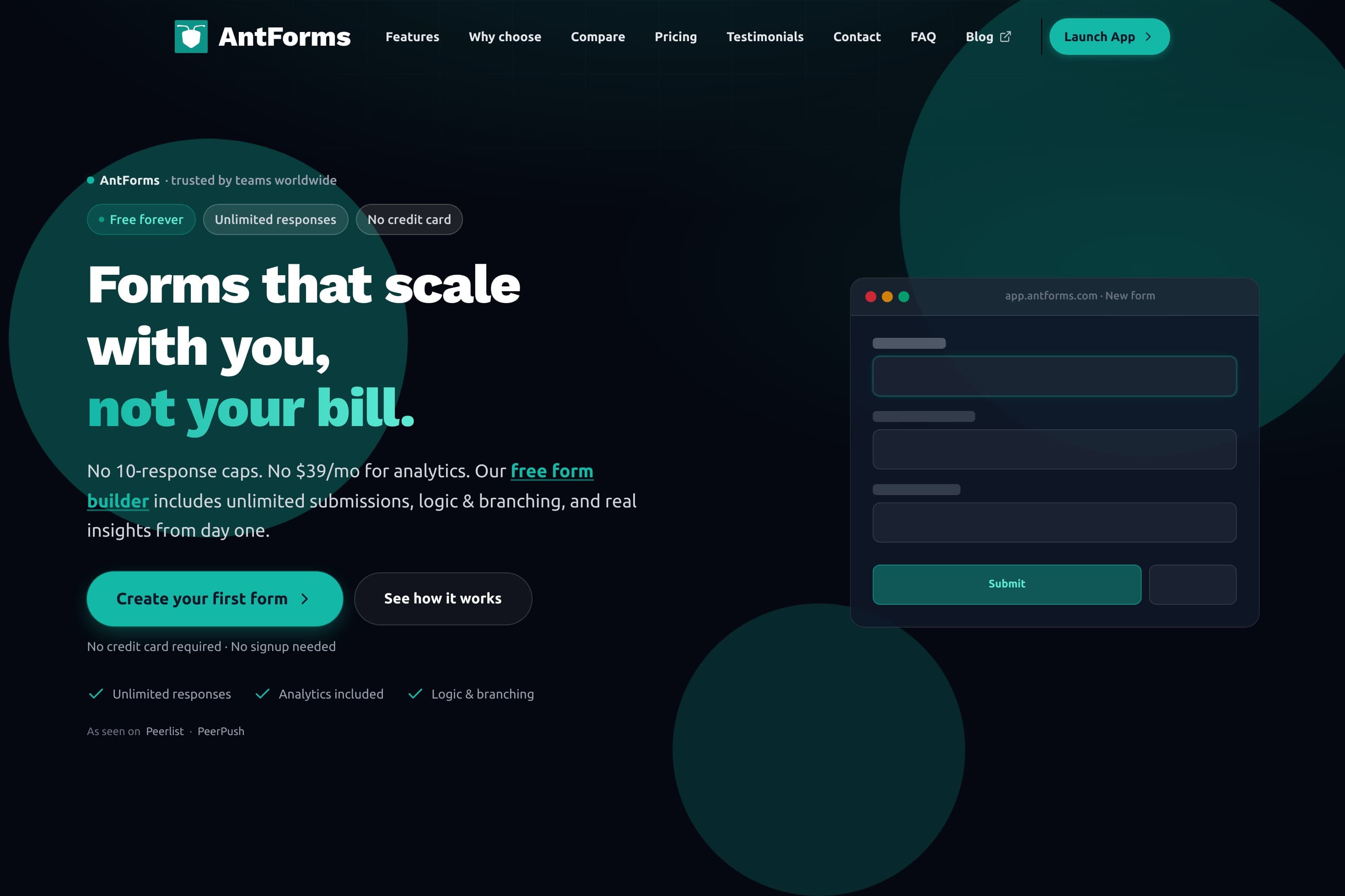 Forms that scale with you, not your bill. | AntForms - Image 1