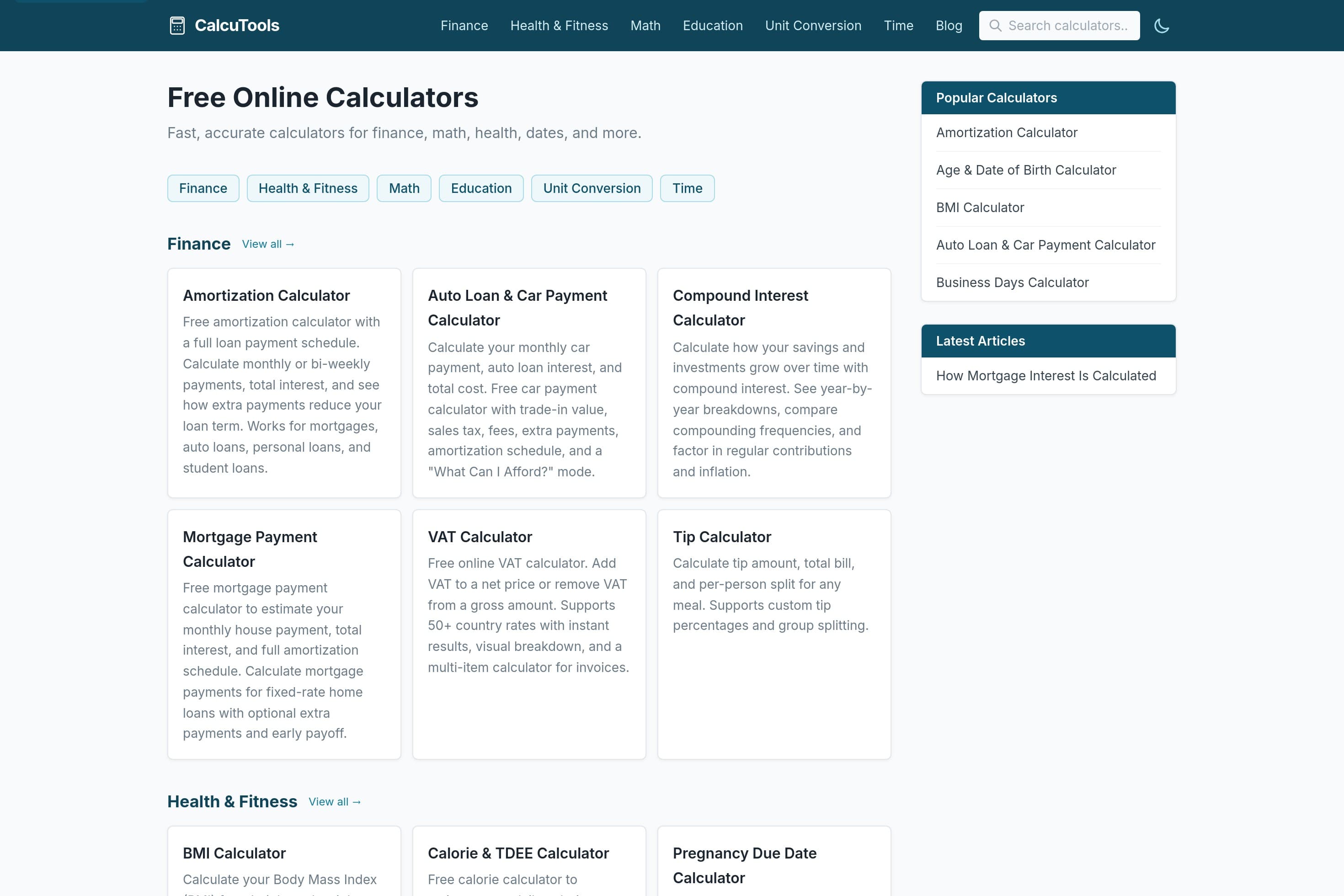 Free Online Calculators | CalcuTools - Image 1
