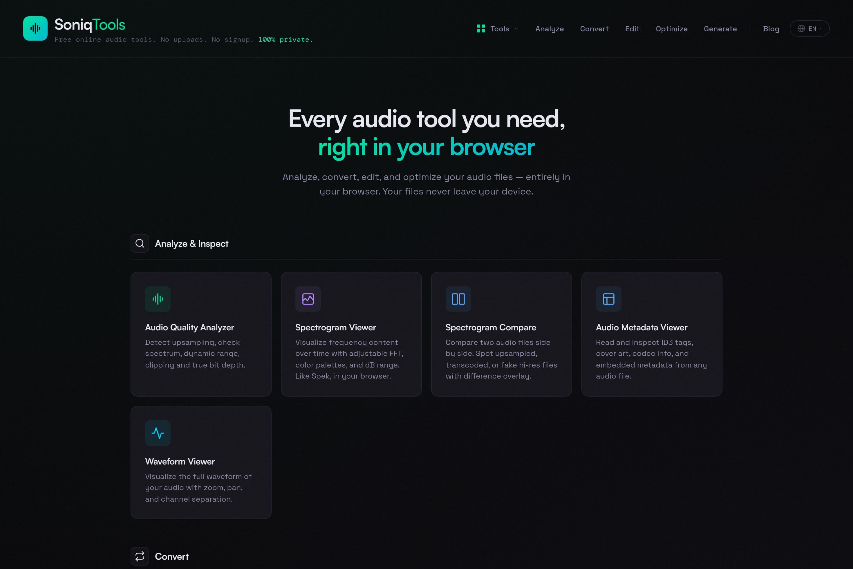SoniqTools — Free Online Audio Tools - Image 1