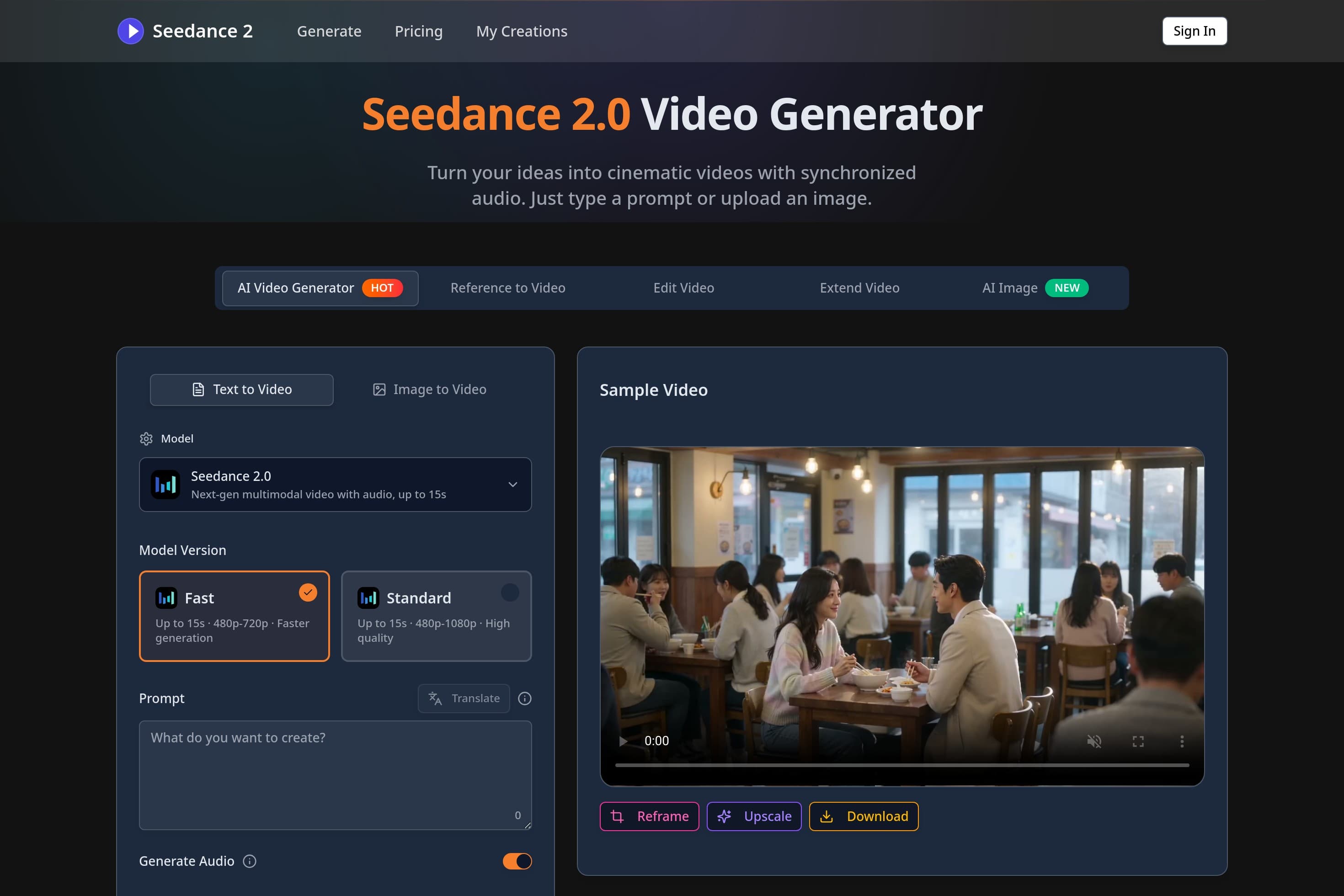 Seedance 2.0 Video Generator - Text, Image & Audio to Cinematic Video - Image 1