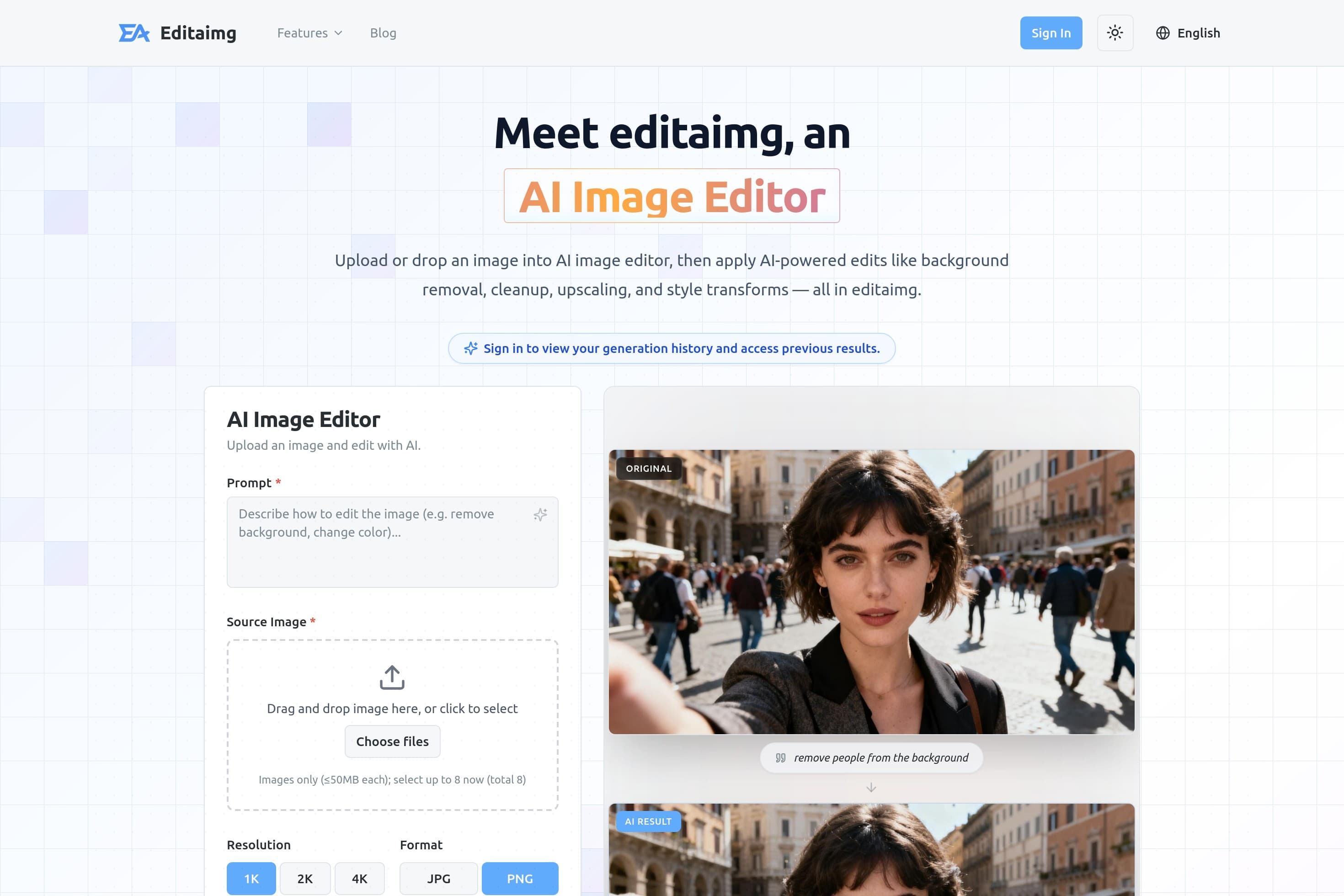 Editaimg: Edit and enhance photos with AI Image Editor - Image 1