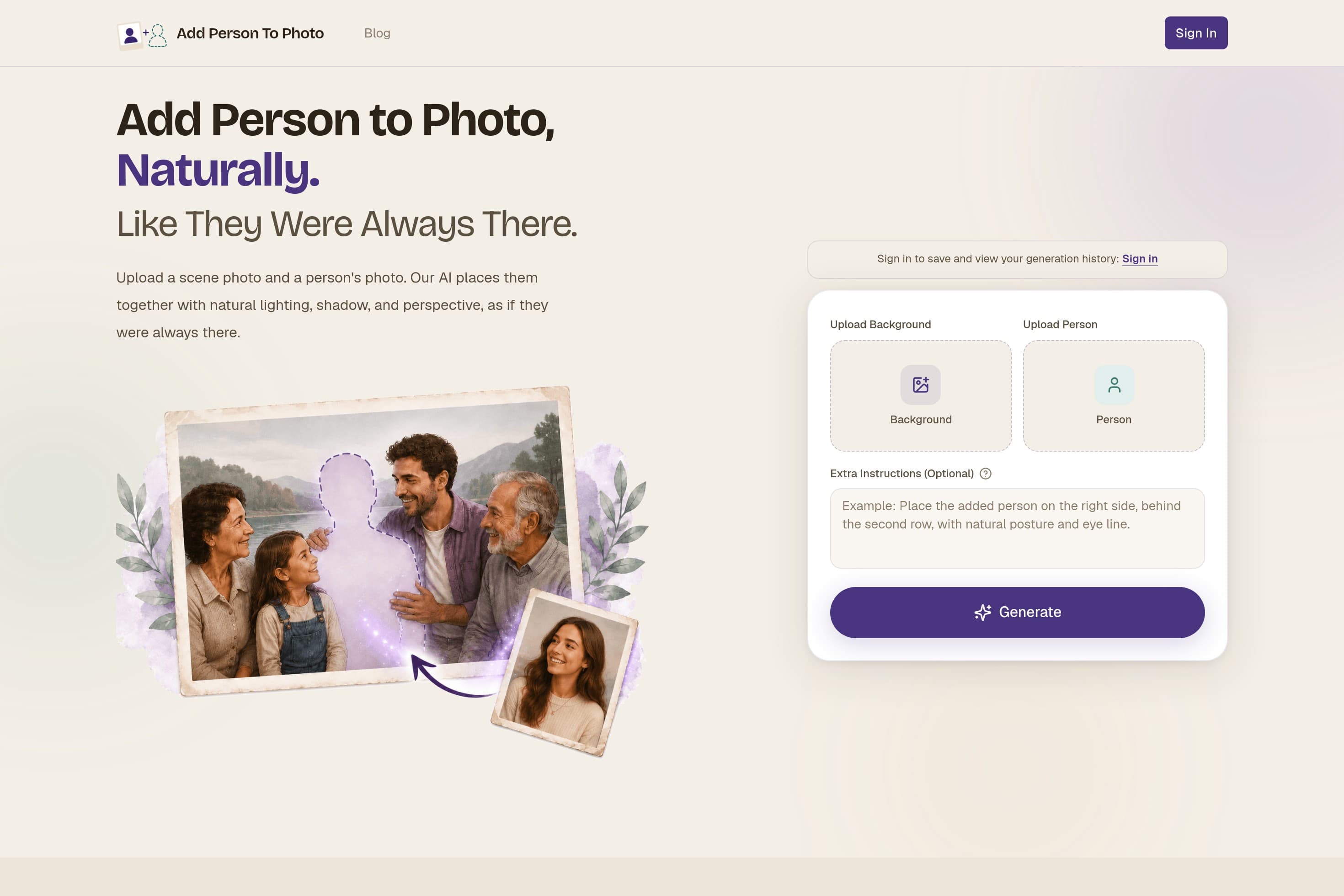 Add Person to Photo | Add someone to your picture with AI - Image 1