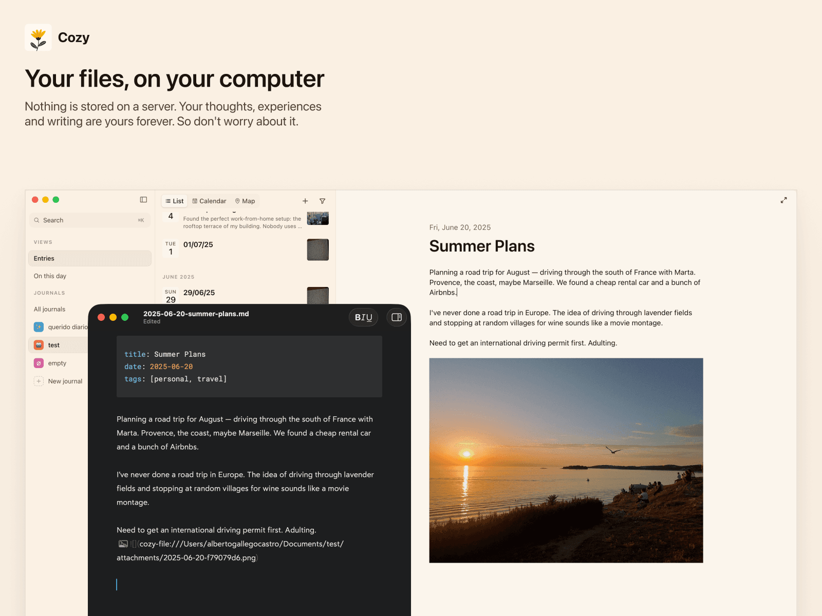 Cozy — The local-first private journal that stays yours - Image 1